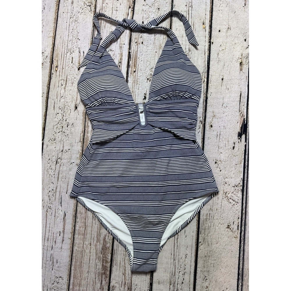 Heidi Klein Cote Sauvage U-Bar Nautical Women's One-Piece Swimsuit Size M